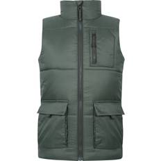 Polyamide Västar Mountain warehouse Childrens Kids Cargo Water Resistant Padded Vest - Green/Khaki