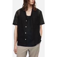 AllSaints Men Shirts AllSaints Mens Shirt Sleeve Summer Relaxed Fit Casual Holiday New Cotton - Black