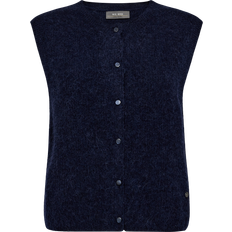 Mos Mosh Thora Knit Vest Kvinde Maritime Blue
