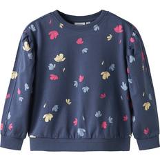 Blomstrede Sweatshirts Børnetøj Name It Sweatshirt NMFNULA - Navy/Lyseblå/Lysegul/Lys Pink