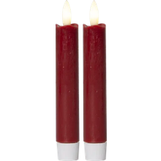Star Trading Dinner Flamme Red LED Candle 15cm 2pcs
