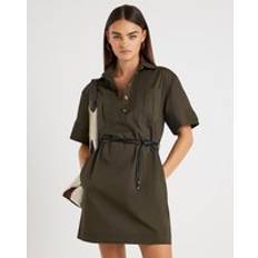 River Island Utility Mini Shirt Dress - Khaki