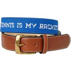 Tennis Belts J. McLaughlin Tennis Leather Needlepoint Belt