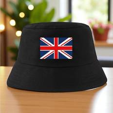 Breathable Hats FoneFunShop Bucket Hat British Flag Union Jack - Black