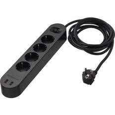 IKEA Koppla 4-Vejsstik 2 USB Porte 3.0 m