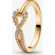 Pandora Diamond Jewellery Pandora Infinite Lab-Grown Diamond Pavé Double Row Ring 14k Gold