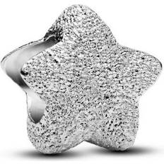Gold Plated Charms & Pendants Pandora Textured Star Mini Charm Sterling Silver