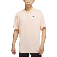 Nike Orange Polo Shirts Nike Dri-FIT Victory Solid Logo Print Short Sleeve Polo Shirt - Orange Pink