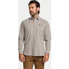 Gingham Brushed Cotton Twill Shirt - Tan