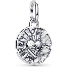 Crystal Charms & Pendants Pandora Heart Medallion Charm Sterling Silver Cubic Zirconia - Clear