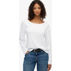 Superdry Dame Skjorter Superdry Slub Long Sleeve Top - Brilliant White