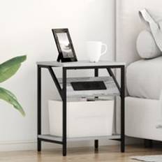 Furniture Berkfield Home Grey Sonoma Engineered Wood Cabinet Bedside Table
