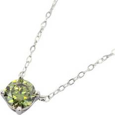 Peridot Jewellery Peridot Moissanite Crystal Sterling Silver Necklace - Green