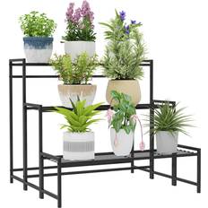 OutSunny 3-Tier Metal Plant Stand Black