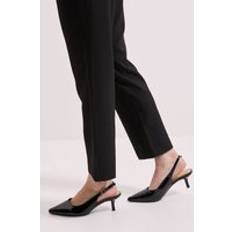 Wide Fit Dova Slingback Kitten Heel Court Shoes - True Black
