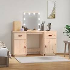 Pines Dressing Tables Berkfield Home Set LED Solid Wood Pine Dressing Table