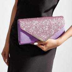 Purple Clutches Shein Shiny Evening Clutch Bag Elegant Fashion Envelope - Ladies