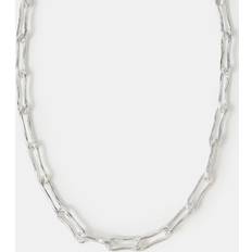 Multicoloured Necklaces Accessorize Sterling Silver-Plated Chunky Molten Link Necklace - Grey