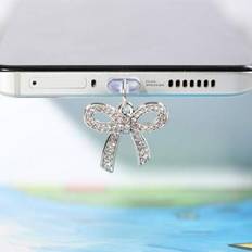 Shein Rhinestone Bow Dust Plug Pendant