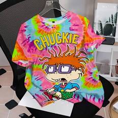 Tie Dye T-shirts Shein Tie Dye Cartoon Figure Graphic T-Shirt