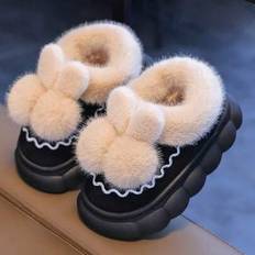 Winter Slippers Children's Shoes Shein Soft Plush Double Ball Kids Slippers - Warm Comfortable