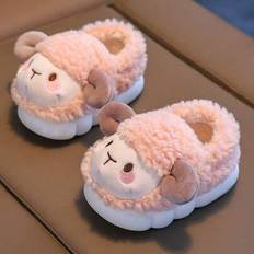 Winter Slippers Children's Shoes Shein Kids Cartoon Cute Sheep Plush Indoor Slippers - Winter
