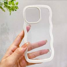 Silicones Bumpers Shein Wave Edged Solid Color Transparent Bumper Case