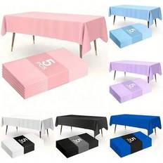 Table Cloths Shein 137x183cm Disposable Solid Color Tablecloth