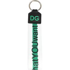 Keyring Green Logo Polyester Silver Brass Holder Keychain