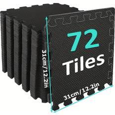 Gym Floor Mats Temu 72pcs Interlocking Floor Mats 12.2x12.2 Inch