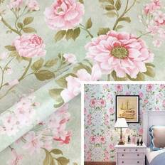 Shein Olive Green Floral Wallpaper Romantic