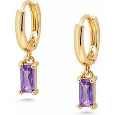 Nialaya Dam Örhängen Nialaya Women's Huggie Earrings Purple Charm