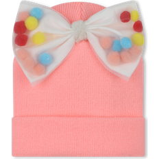 Multicoloured Beanies BillieBlush Baby Girls Pink Knitted Hat With Pom-Pom Bow