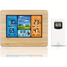 Thermometers & Weather Stations Temu Weather Station With Indoor Outdoor Thermometer