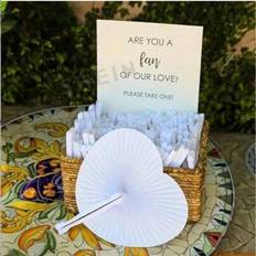 Fans Shein White Heart Shaped Wedding Fan
