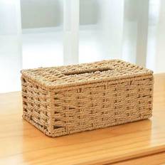 Shein Handwoven Rattan Style Tissue Box