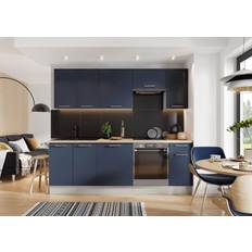 Fitted Kitchens Impact Furniture Kitchen Cabinets 7 Unit Cupboard Set Navy Blue
