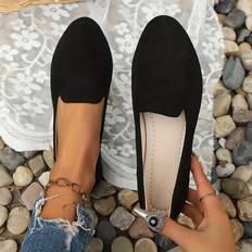 Loafers Temu Women's Lightweight Slip-On Pointed Toe Loafers - Black