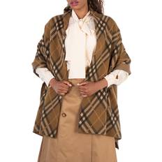 Burberry Capes & Ponchos Burberry Checked Wool Cape - A