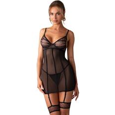 Sort Negligéer Obsessive Nuites Chemise - Black