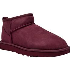 Dam - Lila Ankelboots UGG Classic Ultra Mini Läderboots Vinterskor - Burnt Magenta