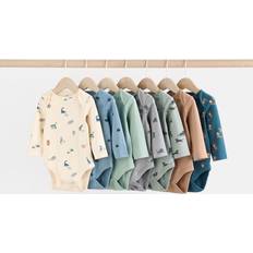 Teal Blue 7 Pack Baby Bodysuits