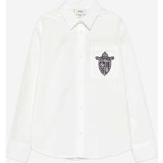 6-9M Shirts Children's Clothing Fendi Cotton Poplin Shirt With Navy Blue