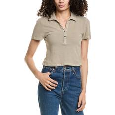 Multicoloured - Women Polo Shirts James Perse Cropped Henley Polo Shirt
