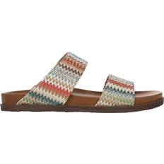 Malibu Leah Slip-On Sandals - Brown/White/Red