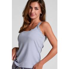 Hunkemöller Overdele Hunkemöller Overdel Ribbet Jersey Singlet Med Blonder - Lilla