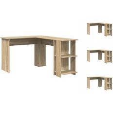 Egetræ skrivebord møbler vidaXL Hjørneskrivebord Sonoma Egetræ Spånplader Medium Skrivebord
