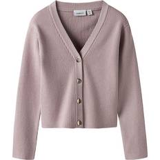 146 Trøjer Name It Cardigan Strik Rib NkfLarenlise - Purpur