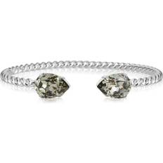 Caroline Svedbom Svarta Armband Caroline Svedbom Mini Drop Bracelet Rhodium Black Diamond