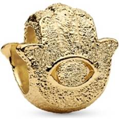 Pandora Guld Berlocker & Hängen Pandora Gold Textured Hamsa Hand Mini Charm 14k Gold Plating